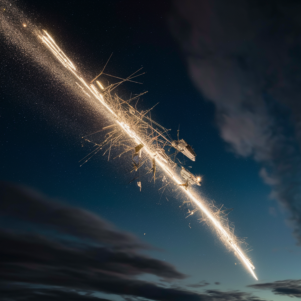 suspected starlink satellite debris lights up midwest sky